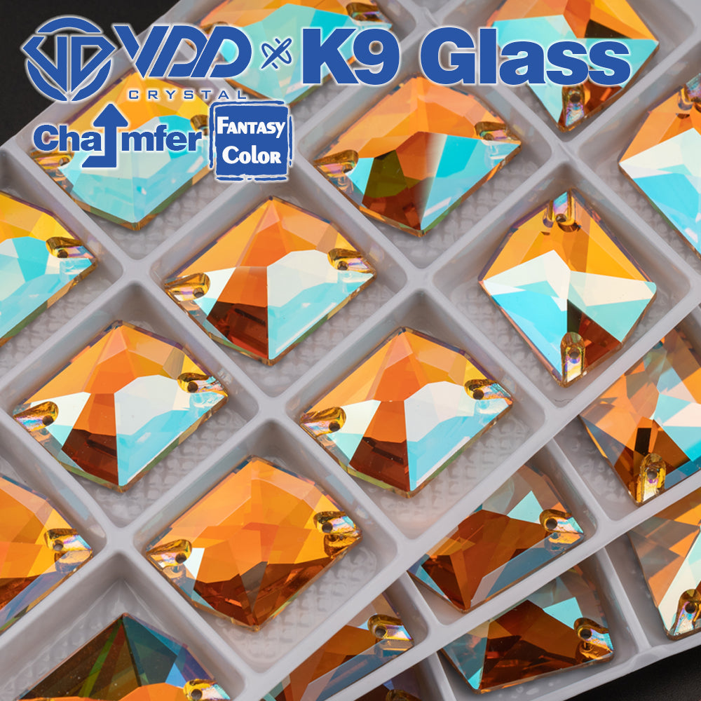 VDD Cosmic 17x21mm 15Pcs Burning Sun Color Top Quality K9 Glass Sew on Rhinestone Sewing Crystal Flatback Garment Decoration