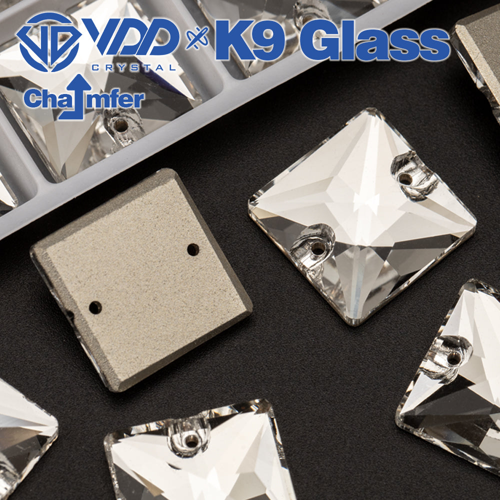 VDD Square K9 Glass Sew on Rhinestone Sewing Clear Crystals Flatback Strass Stones for Clothes Accessories Wedding Dress