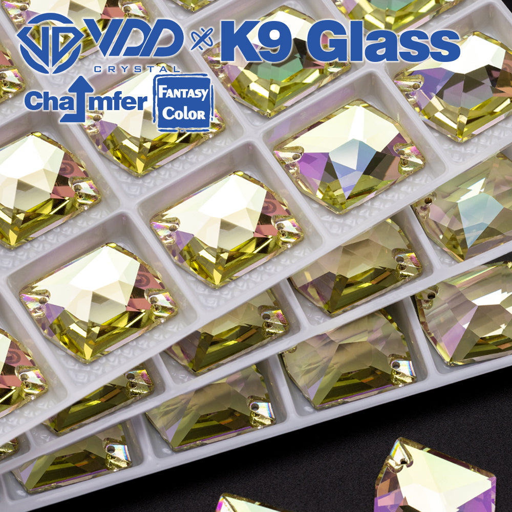 VDD Cosmic 17x21mm 15Pcs Glimmer Color Top Quality K9 Glass Sew on Rhinestone Sewing Crystal Flatback Garment Decorations