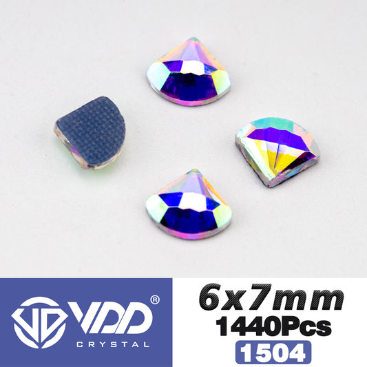 VDD 1504-6x7mm  Wholesale 1440Pcs Rectangle Glass Rhinestones Crystal AB Flatback HotFix Strass Shape 3D Stones For Nail Art DIY Decorations