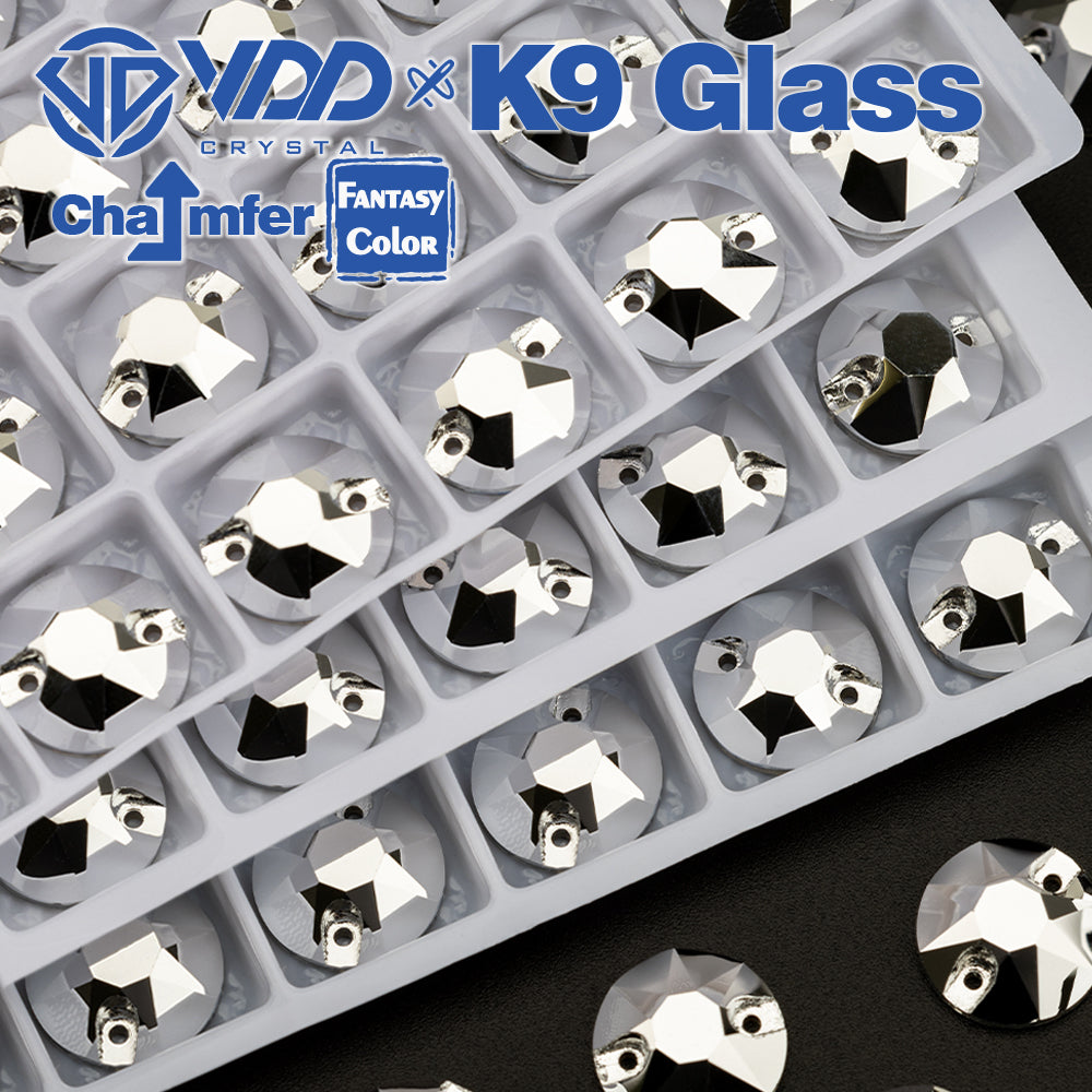 VDD 8B-8S 12mm 40Pcs Labrador Color K9 Glass Sew On Rhinestones High Quality AAAAA Crystal Flatback Sewing Strass Stones DB-S267