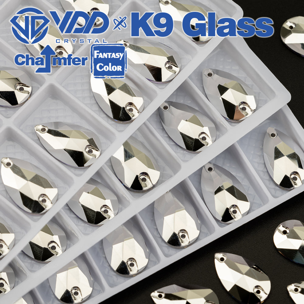 VDD Pear 11x18mm 24Pcs Labrador Color K9 Glass Sew On Rhinestones High Quality AAAAA Crystal Flatback Sewing Strass Stones DB-S267