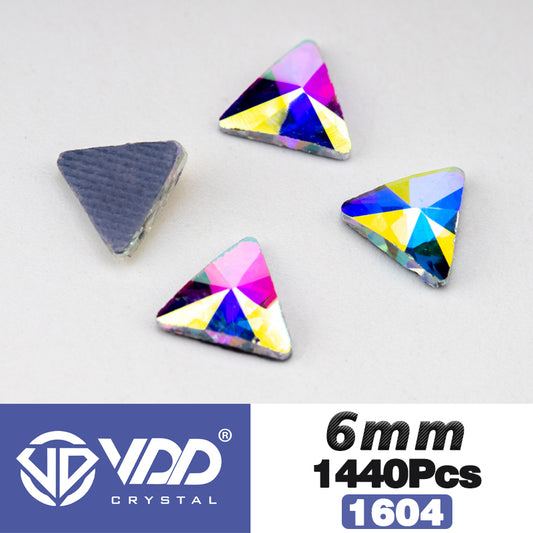 VDD 1604-6mm Wholesale 1440Pcs Rectangle Glass Rhinestones Crystal AB Flatback HotFix Strass Shape 3D Stones For Nail Art DIY Decorations