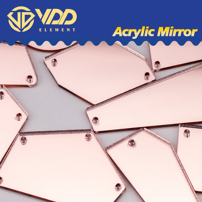 VDD 30/60/200Pcs Mix Size Pink Acrylic Mirror Sewing Rhinestones Sew On DIY Crafts Flat Back Stones For Garment Decorations