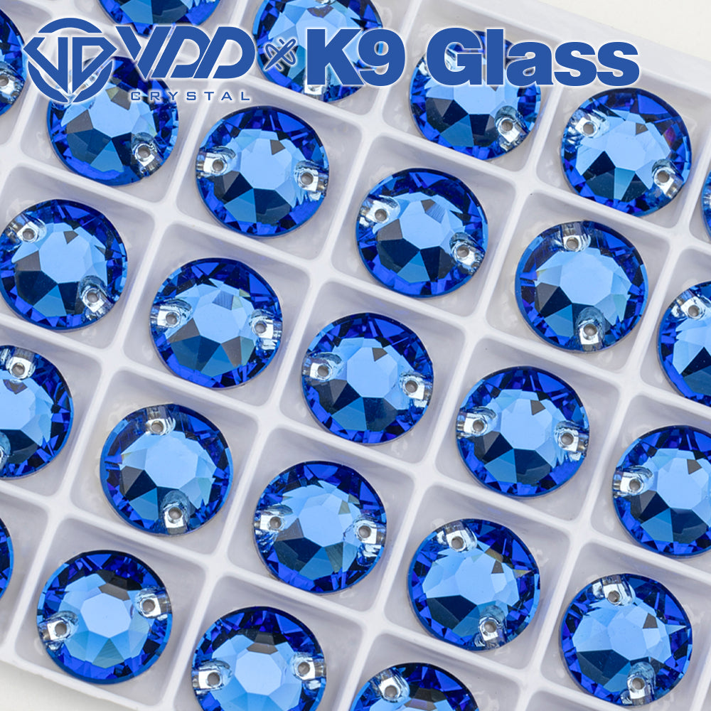 VDD S117 Royal Blue 8 Big 8 Small K9 Glass Sew On Rhinestones High Quality AAAAA Crystal Flatback Sewing Strass Stones DB-S117