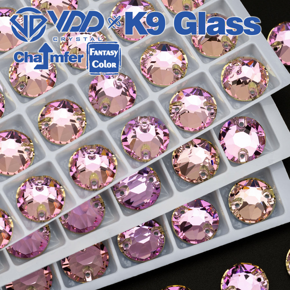 VDD 8B-8S 12mm 40Pcs Violet Beam Color Top Quality K9 Glass Sew on Rhinestone Sewing Crystal Flatback Clothes Decorations