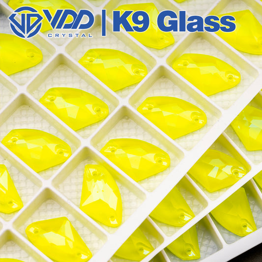 VDD Galactic Neon Lemon K9 Glass Sewing Crystals Sew on Rhinestones Flat Back Stones for Garment Decorations Wedding Dress