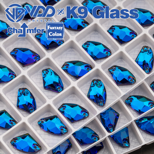 VDD Galactic 9x14mm 36Pcs Bermuda Blue Top Quality K9 Glass Sew on Rhinestones Sewing Crystal Flatback for Garment Accessories
