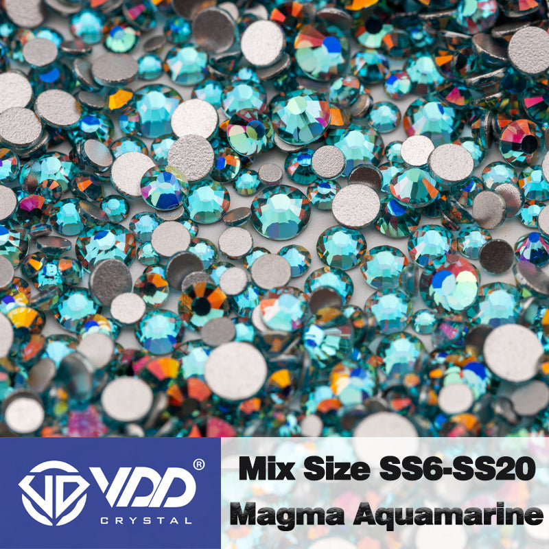 VDD 353 Magma-Aquamarine Wholesale Mix Size SS6-SS20 High Quality Glass Rhinestone Crystal Flatback Stones DIY Crafts Nail Art Decoration