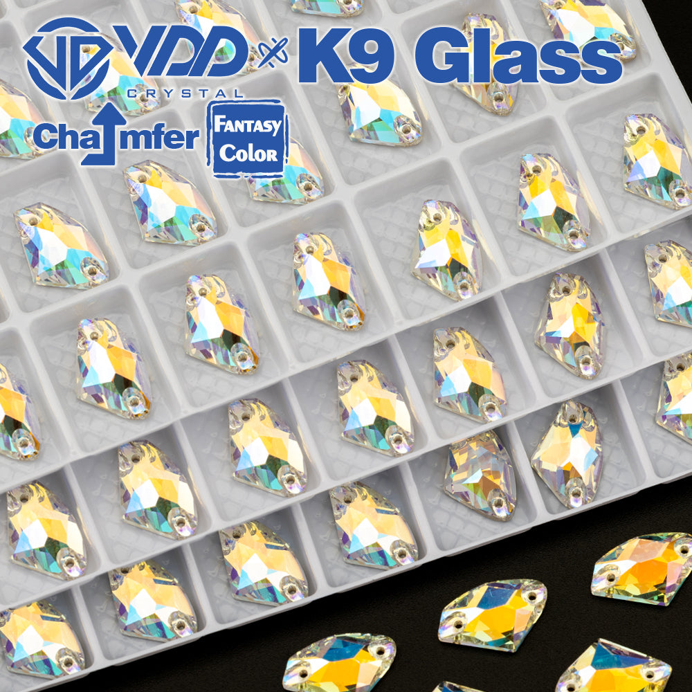 VDD Galactic 9x14mm 36Pcs Luster Mirage Color Top Quality K9 Glass Sew on Rhinestones Crystal Flatback Stones Garment Decorations