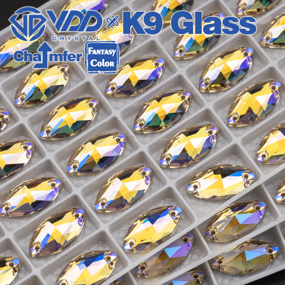 VDD Navette 9x18mm 36Pcs Paradise Shine K9 Glass Sew On Rhinestones High Quality AAAAA Crystal Flatback Sewing Strass Stones  DB-S261