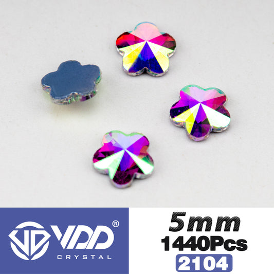 VDD 2104-5mm Wholesale 1440Pcs Rectangle Glass Rhinestones Crystal AB Flatback HotFix Strass Shape 3D Stones For Nail Art DIY Decorations