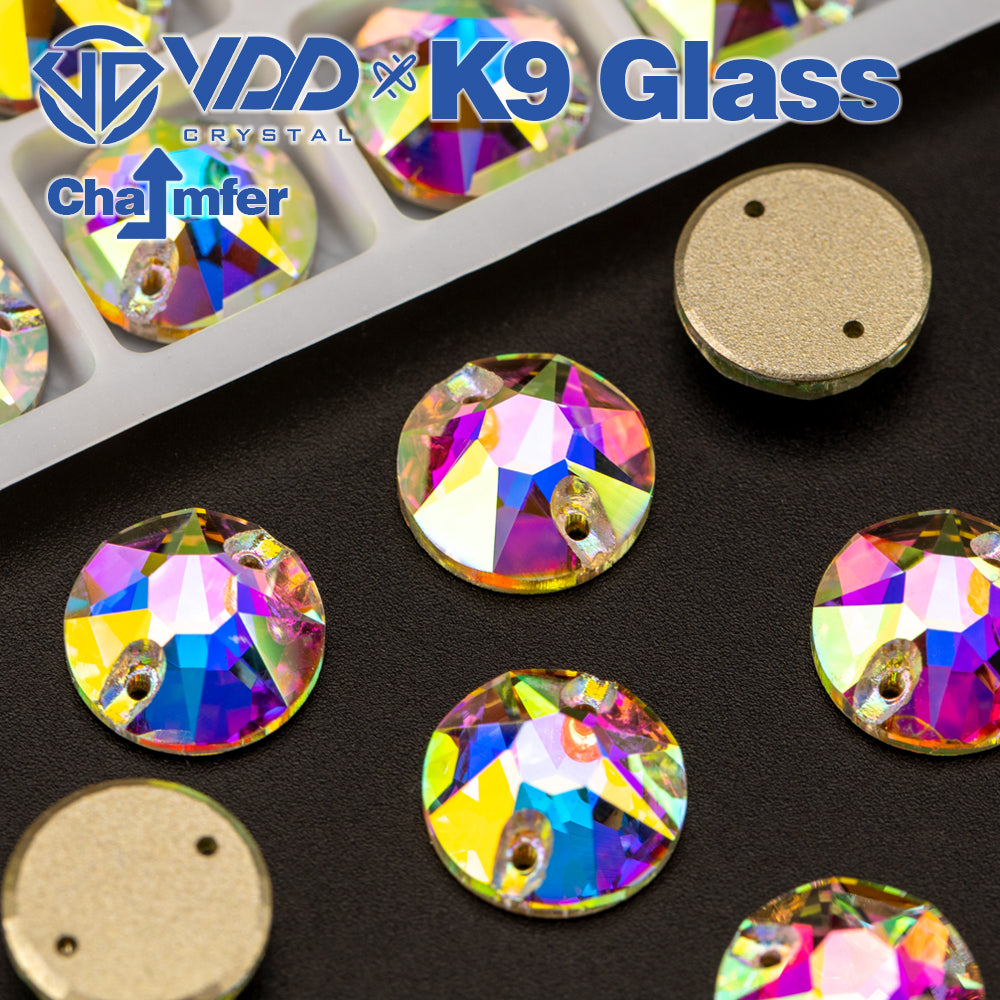 VDD S255 Crystal AB 8 Big 8 Small Top Quality K9 Glass Sew on Rhinestones Crystal Flatback Sewing Stones for Clothes Decorations