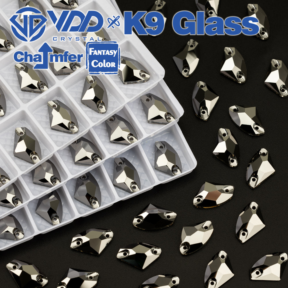 VDD Galactic 9x14mm 36Pcs Hematite Color Top Quality K9 Glass Sew on Rhinestones Crystal Flatback Stones Garment Decorations