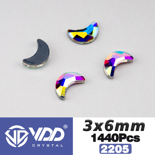 VDD 2205-3x6mm Wholesale 1440Pcs Rectangle Glass Rhinestones Crystal AB Flatback HotFix Strass Shape 3D Stones For Nail Art DIY Decorations