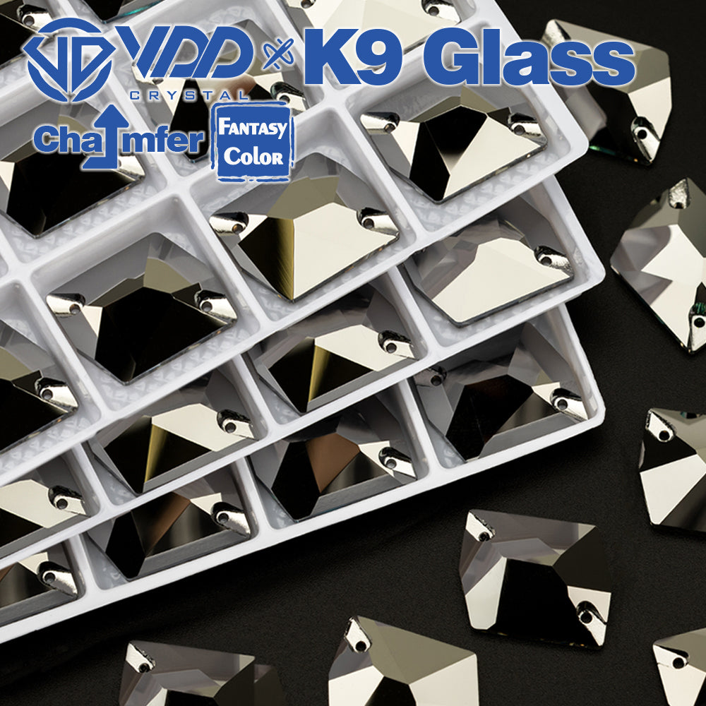 VDD Cosmic 17x21mm 15Pcs Hematite Color Top Quality K9 Glass Sew on Rhinestone Sewing Crystal Flatback Garment Decorations