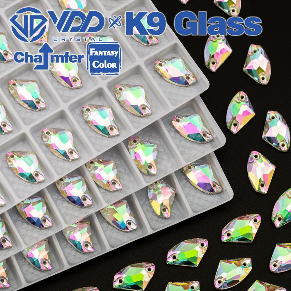 VDD Galactic 9x14mm 36Pcs Chroma Shimmer Top Quality K9 Glass Sew on Rhinestones Crystal Flatback Stones Garment Decorations