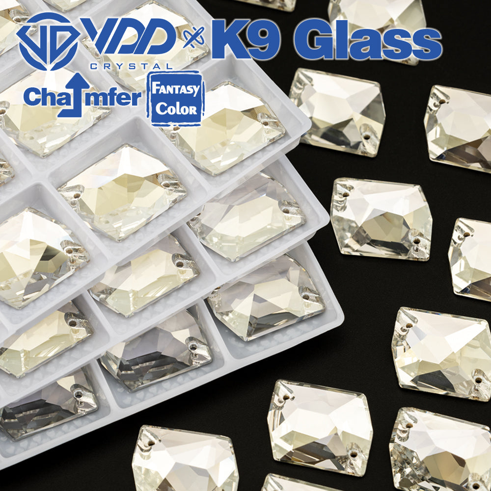 VDD Cosmic 17x21mm 15Pcs Sliver Shadow Color Top Quality K9 Glass Sew on Rhinestone Sewing Crystal Flatback Garment Decorations