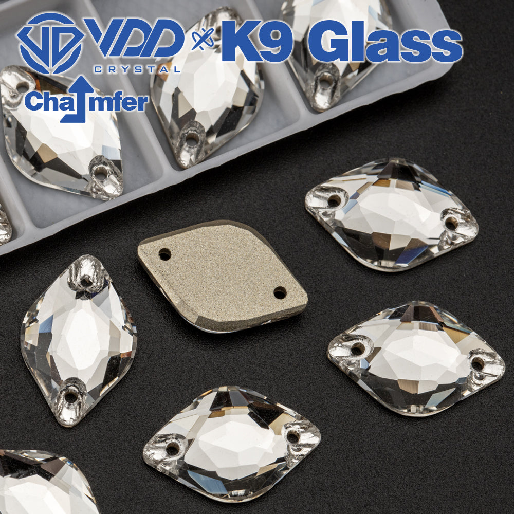 VDD Lemon K9 Glass Sew on Rhinestone Sewing Clear Crystals Flat Back Stones for Garment Clothes Accessories Wedding Dress