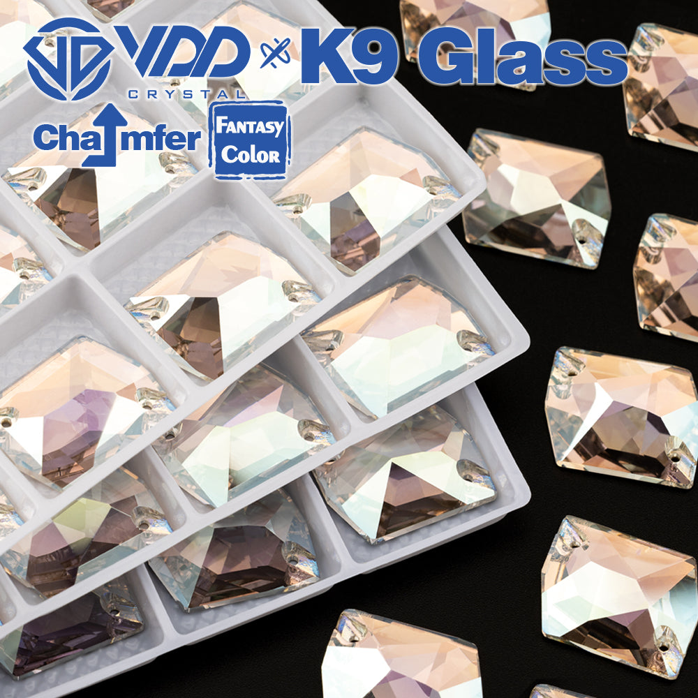 VDD Cosmic 17x21mm 15Pcs Stardust Shimmer Color Top Quality K9 Glass Sew on Rhinestone Sewing Crystal Flatback Garment Decorations