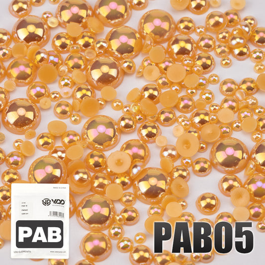 VDD PAB05 Bulk Wholesale 2.5-10mm Color AB Macaroon ABS Imitation Pearl Half Round Flatback Plastic Bead DIY Nail Art Craft Decoration
