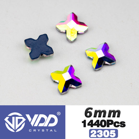 VDD 2305-6mm Wholesale 1440Pcs Rectangle Glass Rhinestones Crystal AB Flatback HotFix Strass Shape 3D Stones For Nail Art DIY Decorations