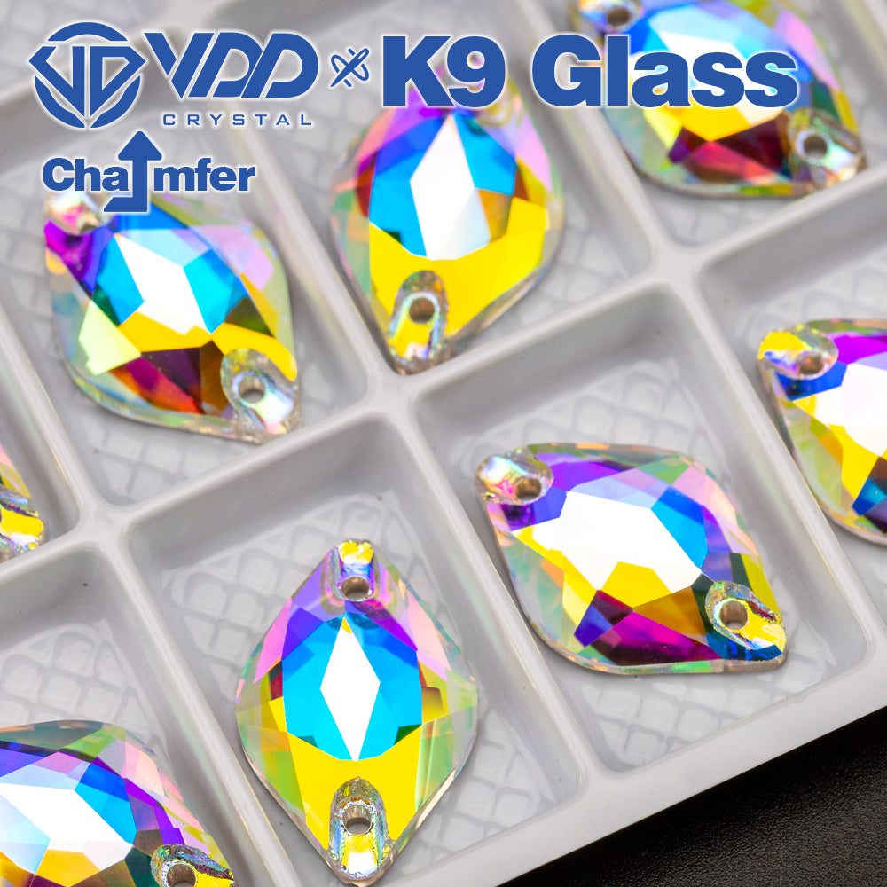 VDD S255 Crystal AB Lemon Top Quality K9 Glass Sew on Rhinestones Crystal Flatback Sewing Stones for Clothes Decorations