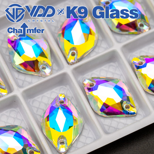 VDD S255 Crystal AB Lemon Top Quality K9 Glass Sew on Rhinestones Crystal Flatback Sewing Stones for Clothes Decorations