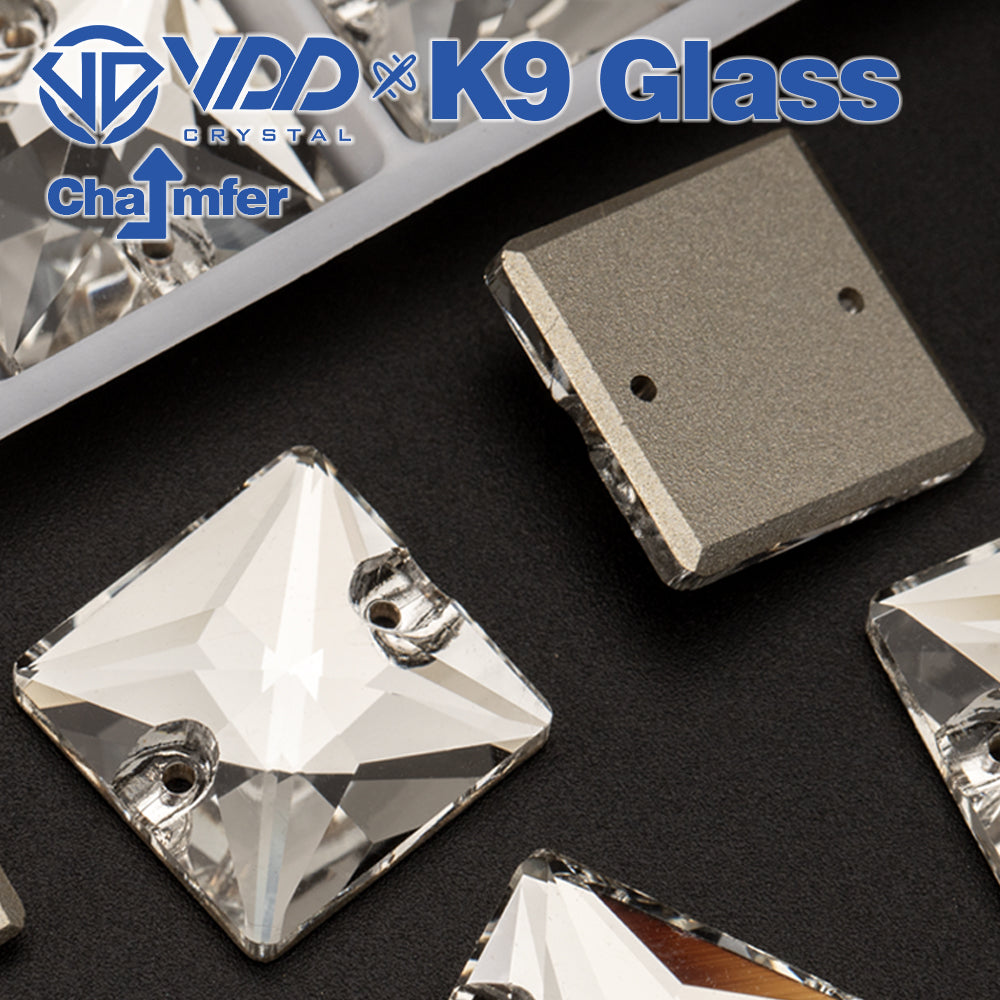 VDD S101 Crystal  Square Top Quality K9 Glass Sew on Rhinestones Crystal Flatback Sewing Stones for Clothes Decorations