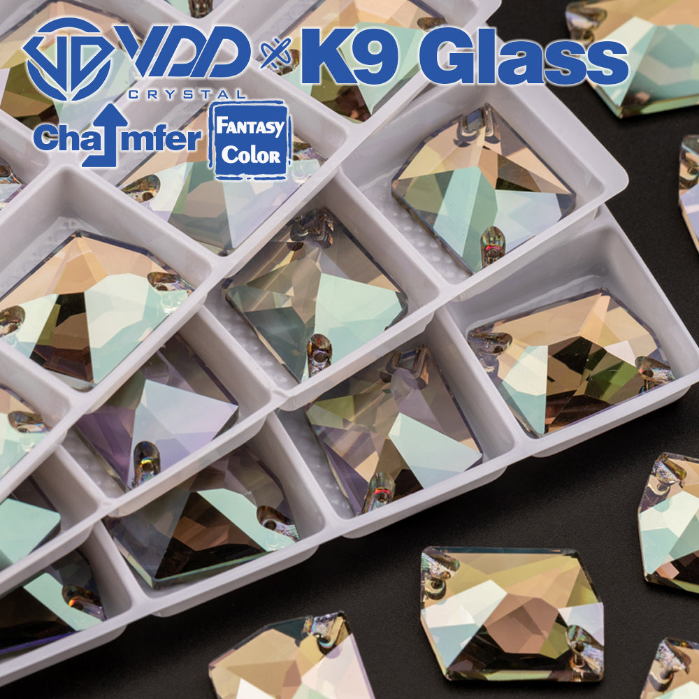 VDD Cosmic 17x21mm 15Pcs Ghost Light Color Top Quality K9 Glass Sew on Rhinestone Sewing Crystal Flatback Clothes Decorations