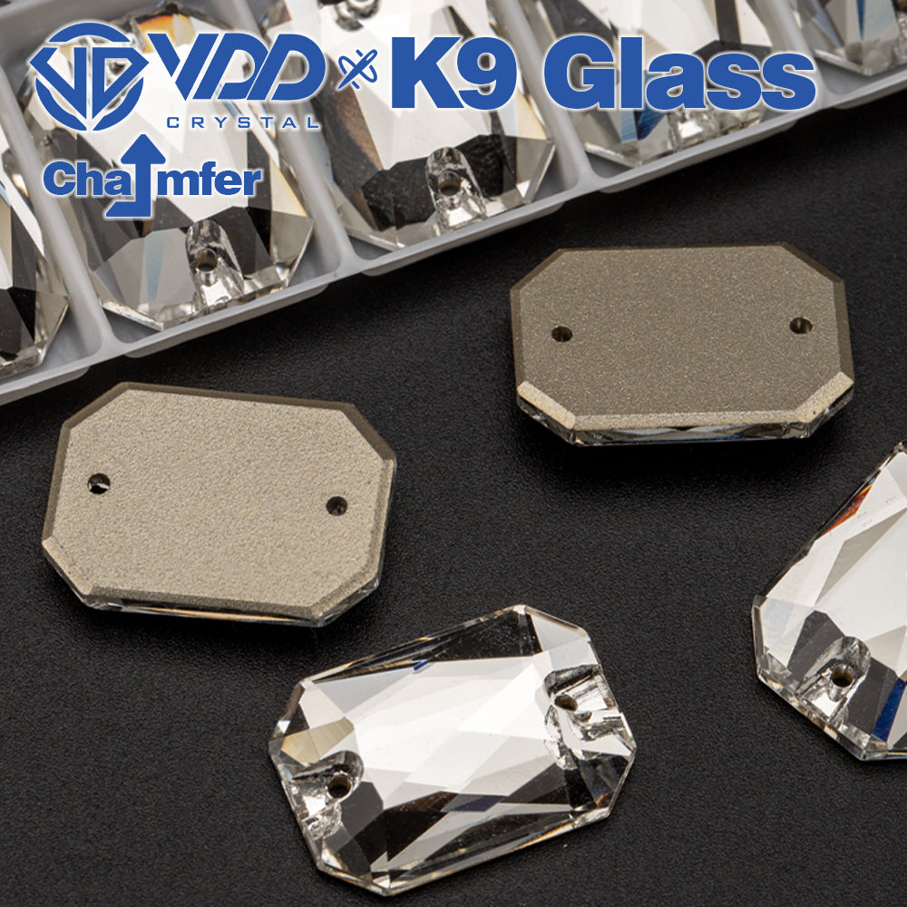 VDD S101 Crystal Emerald Cut Top Quality K9 Glass Sew on Rhinestones Crystal Flatback Sewing Stones for Clothes Decorations