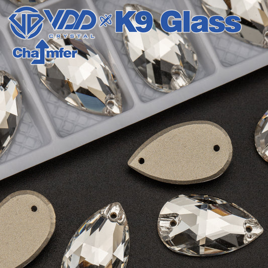 VDD S101 Crystal Pear Top Quality K9 Glass Sew on Rhinestones Crystal Flatback Sewing Strass Stones for DIY Garment Decorations