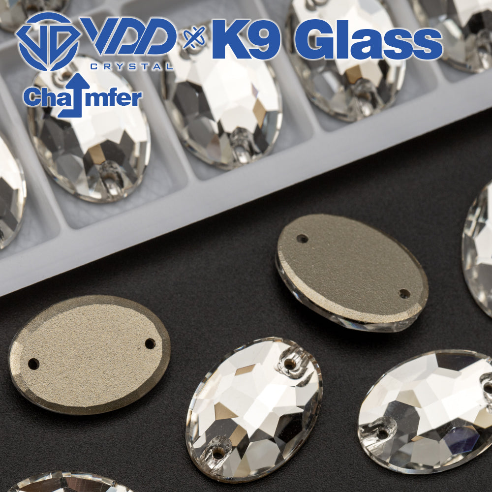 VDD S101 Crystal Oval Top Quality K9 Glass Sew on Rhinestones Crystal Flatback Sewing Stones for Clothes Decorations