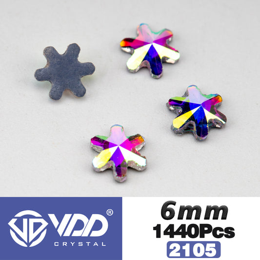 VDD 2105-6mm Wholesale 1440Pcs Rectangle Glass Rhinestones Crystal AB Flatback HotFix Strass Shape 3D Stones For Nail Art DIY Decorations