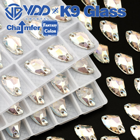 VDD Galactic 9x14mm 36Pcs Stardust Shimmer Top Quality K9 Glass Sew on Rhinestones Crystal Flatback Stones Garment Decorations