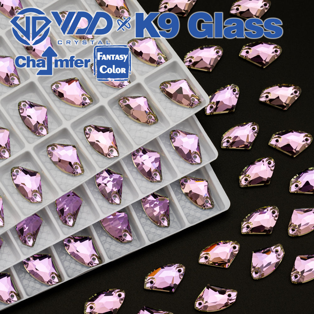 VDD Galactic 9x14mm 36Pcs Violet Beam Top Quality K9 Glass Sew on Rhinestones Crystal Flatback Stones Garment Decorations