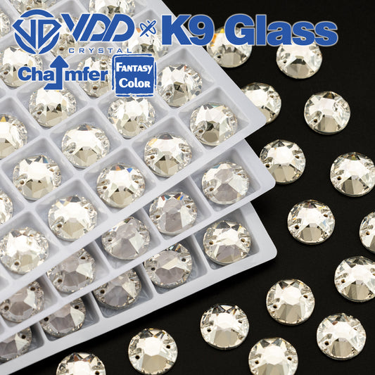 VDD 8B-8S 12mm 40Pcs Sliver Shadow Color Top Quality K9 Glass Sew on Rhinestone Sewing Crystal Flatback Clothes Decorations