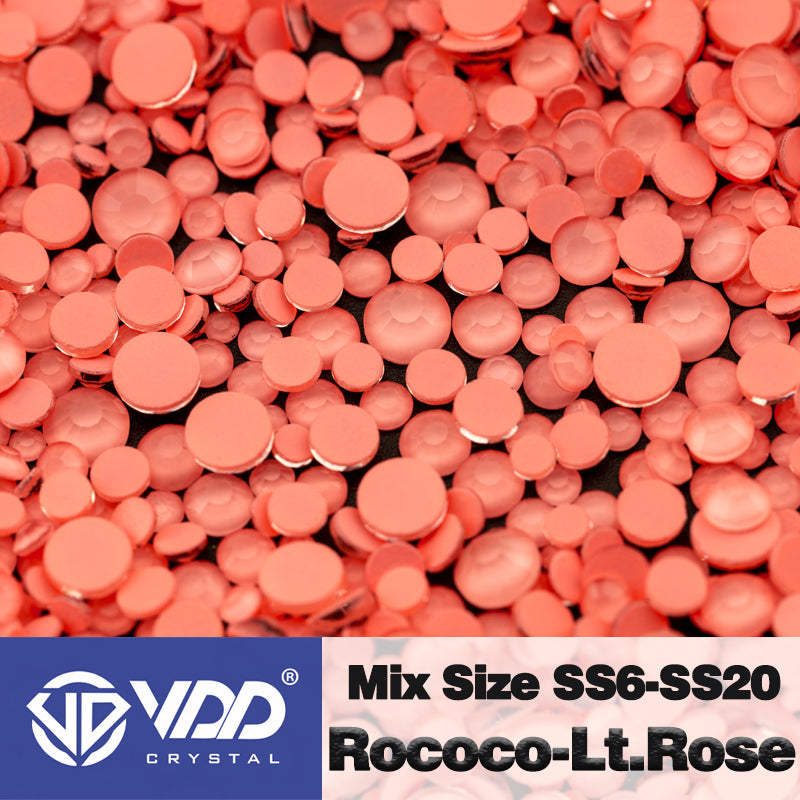 VDD 325 Rococo-Lt.Rose Mix Size SS6-SS20 Non-hotfix Rhinestones High Quality Glass Crystal Flatback Strass Stones KKmix-K154