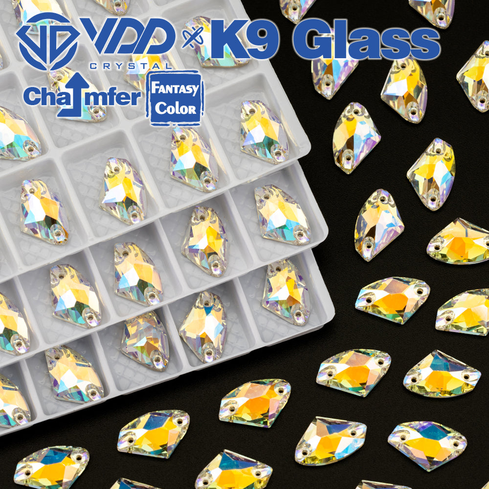 VDD Galactic 9x14mm 36Pcs Luster Mirage Color Top Quality K9 Glass Sew on Rhinestones Crystal Flatback Stones Garment Decorations