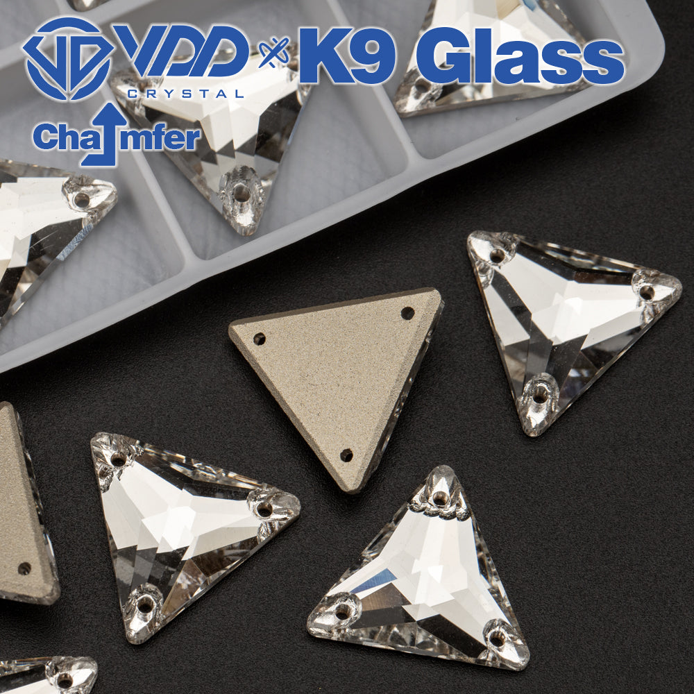 VDD S101 Crystal Triangle Top Quality K9 Glass Sew on Rhinestones Crystal Flatback Sewing Stones for Clothes Decorations