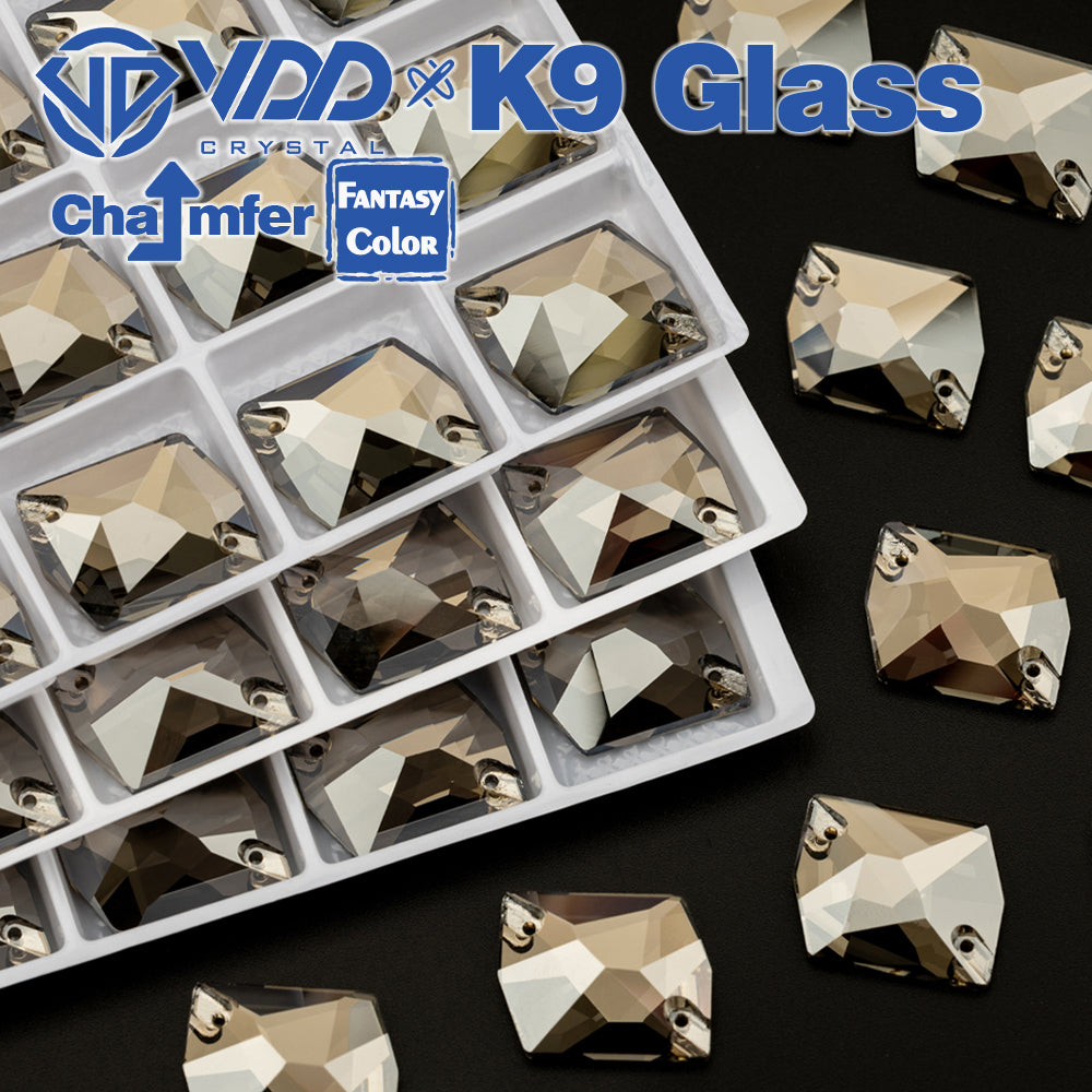 VDD Cosmic 17x21mm 15Pcs Greige Color Top Quality K9 Glass Sew on Rhinestone Sewing Crystal Flatback Garment Decorations