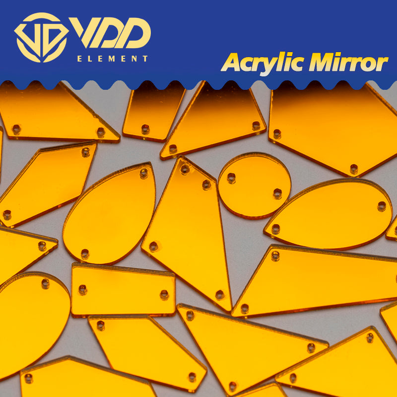 VDD 30/60/200Pcs Mix Size Sunflower Acrylic Mirror Sewing Rhinestones Sew On DIY Crafts Flat Back Stones For Garment Decorations