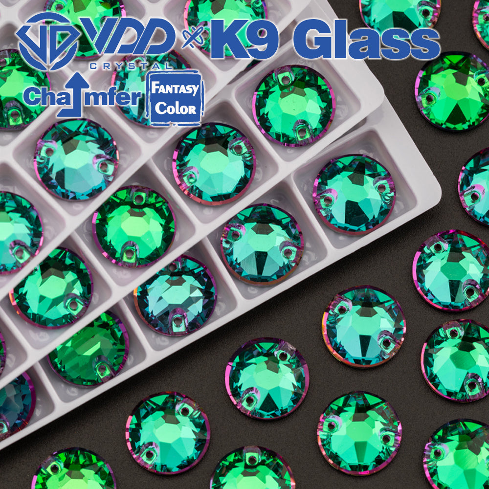 VDD 8B-8S 12mm 40Pcs Heliotrope Color Top Quality K9 Glass Sew on Rhinestones Sewing Crystal Flatback Stones Garment Decorations
