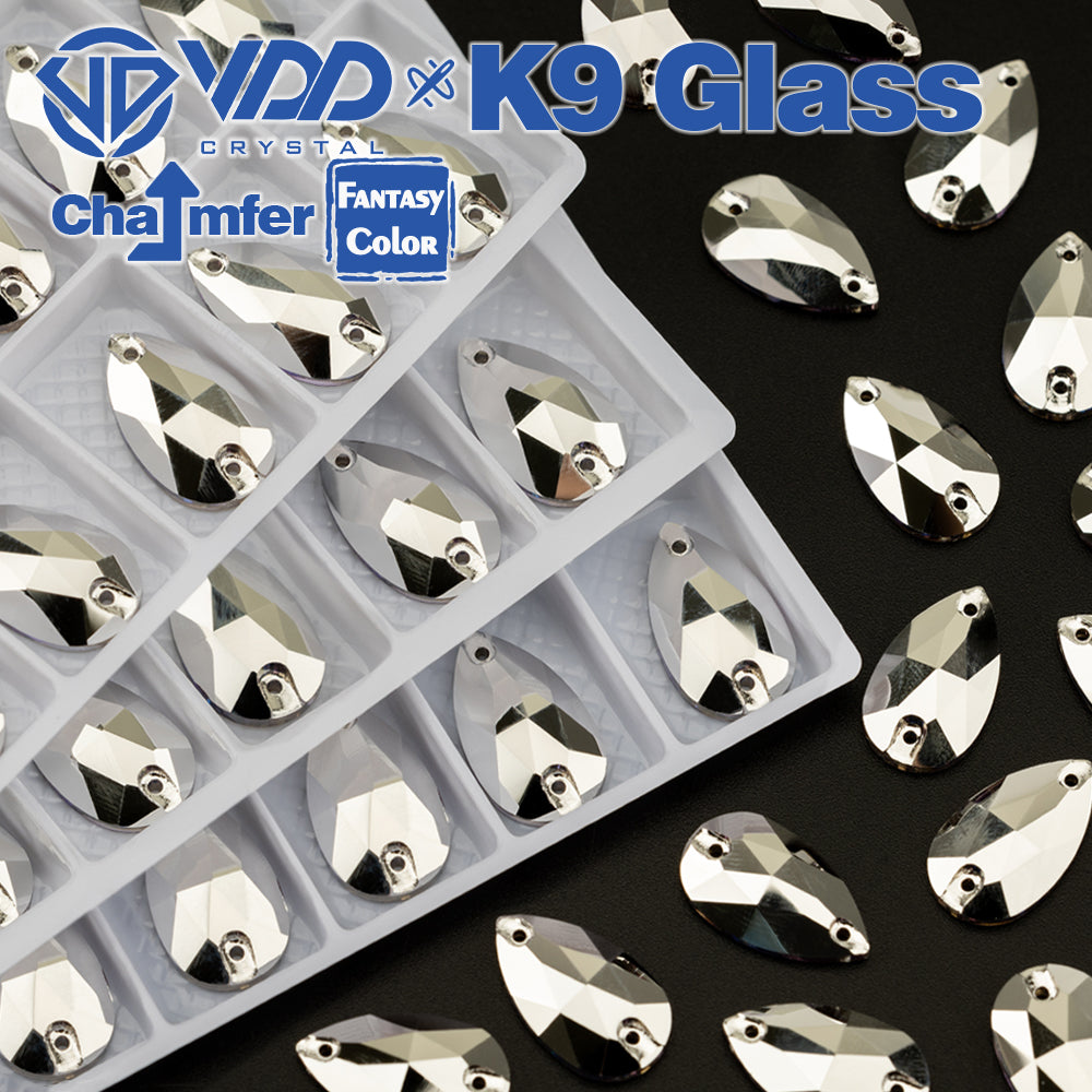 VDD Pear 11x18mm 24Pcs Labrador Color K9 Glass Sew On Rhinestones High Quality AAAAA Crystal Flatback Sewing Strass Stones DB-S267