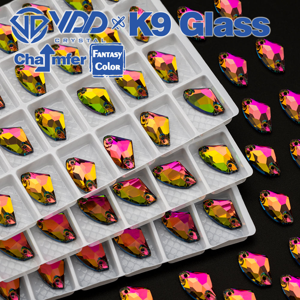 VDD Galactic 9x14mm 36Pcs Vitrail Medium Top Quality K9 Glass Sew on Rhinestones Crystal Flatback Stones Garment Decorations