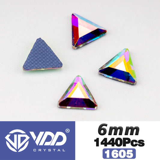 VDD 1605-6mm Wholesale 1440Pcs Rectangle Glass Rhinestones Crystal AB Flatback HotFix Strass Shape 3D Stones For Nail Art DIY Decorations