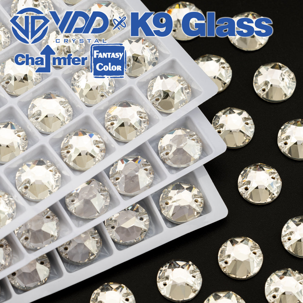 VDD 8B-8S 12mm 40Pcs Sliver Shadow Color Top Quality K9 Glass Sew on Rhinestone Sewing Crystal Flatback Clothes Decorations