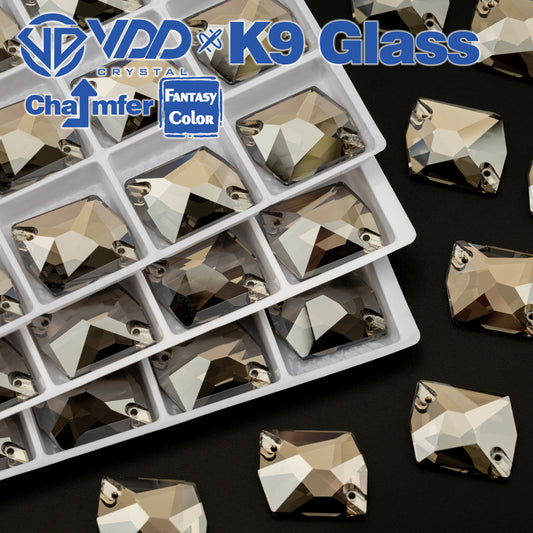 VDD Cosmic 17x21mm 15Pcs Greige Color Top Quality K9 Glass Sew on Rhinestone Sewing Crystal Flatback Garment Decorations