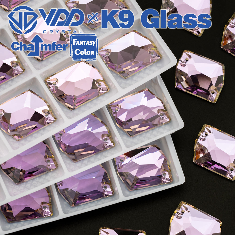 VDD Cosmic 17x21mm 15Pcs Violet Beam Color Top Quality K9 Glass Sew on Rhinestone Sewing Crystal Flatback Garment Decorations