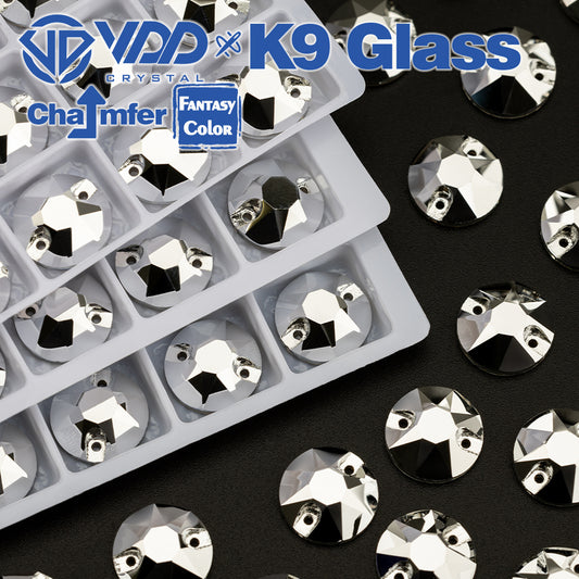 VDD 8B-8S 12mm 40Pcs Labrador Color Top Quality K9 Glass Sew on Rhinestone Sewing Crystal Flatback Clothes Decorations